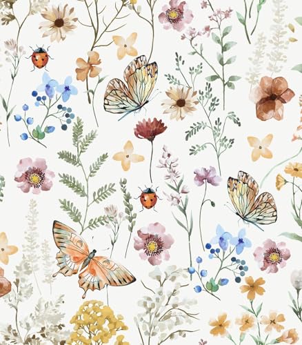 Timeet Peel and Stick Wallpaper Floral Clearance Multicolor Contact Paper