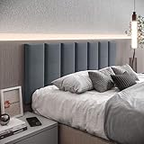 Cabeceira Cama Box Casal Kit C/ 7un Modulos Estofados Adesivo (Grafite)