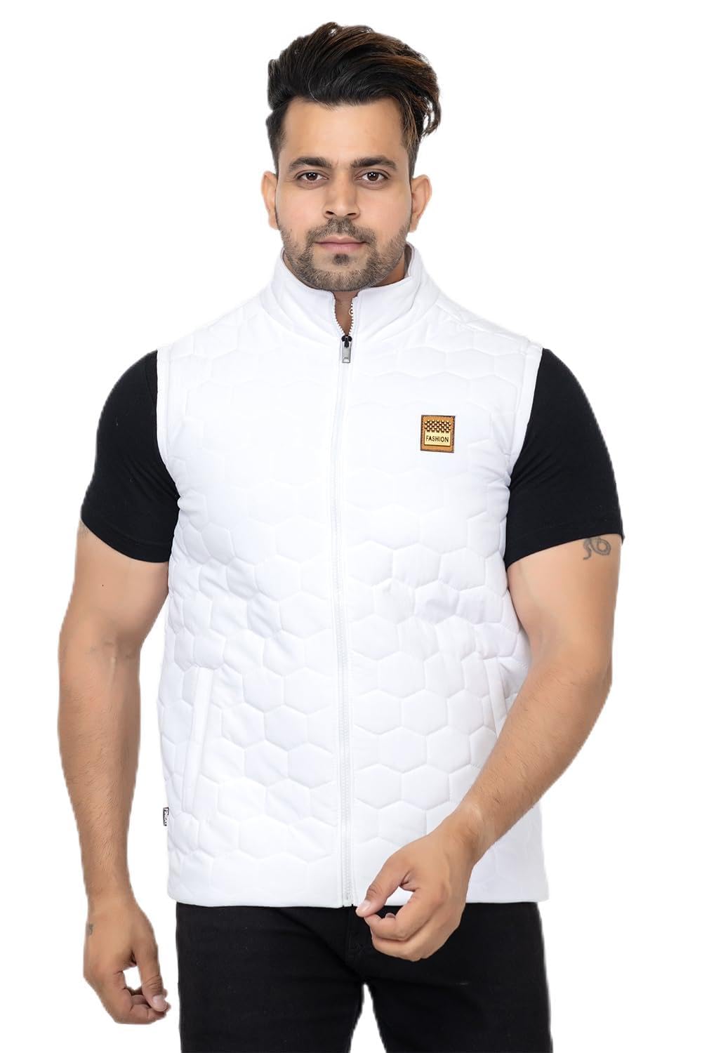 Quilted Puffer, Sleeveless Winter Jacket for Men with Zip Closure-picture-31