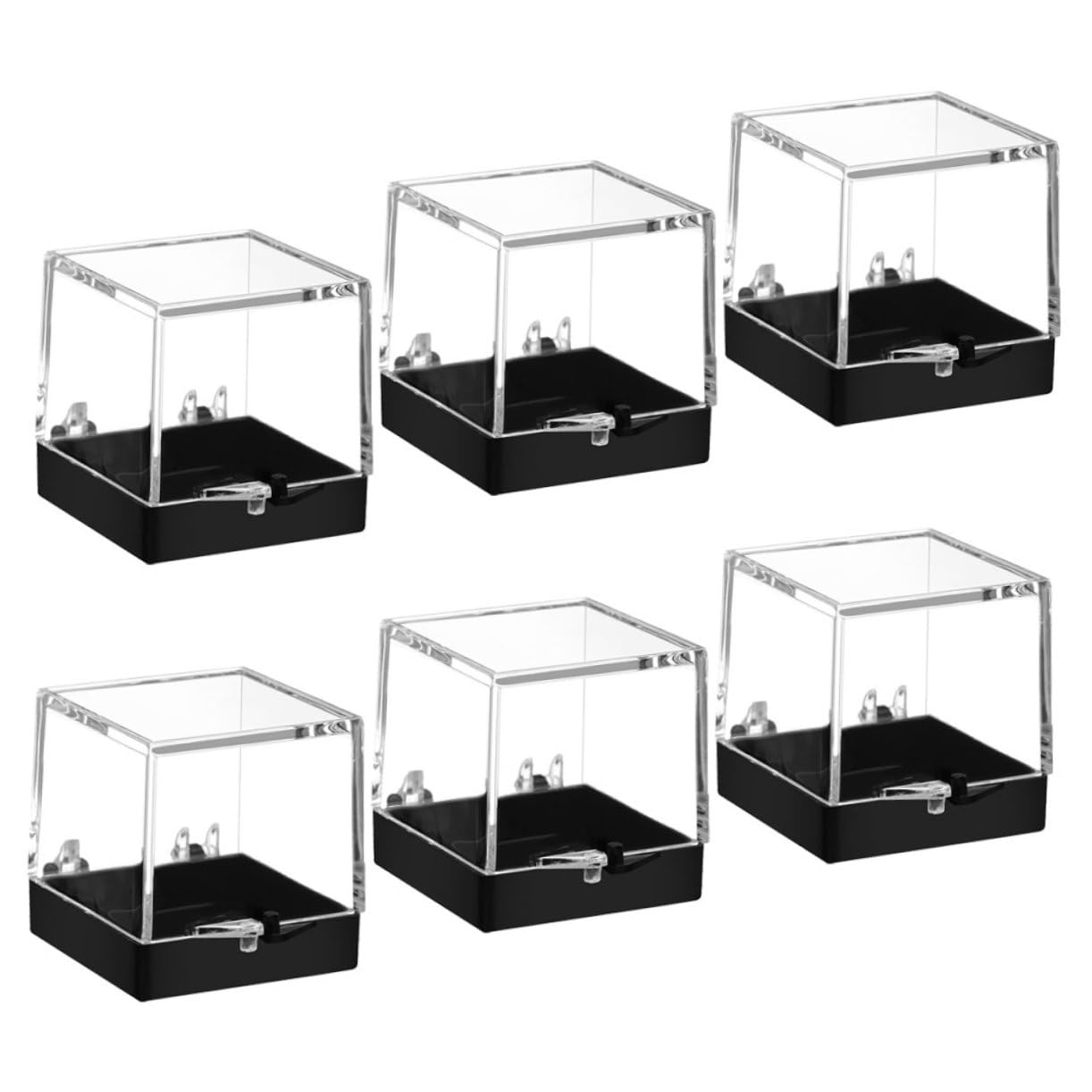 Unomor 6-piece Rock Collection Display Case Plastic Jewelry Storage Box Multipurpose Organizer for Stones and Gems