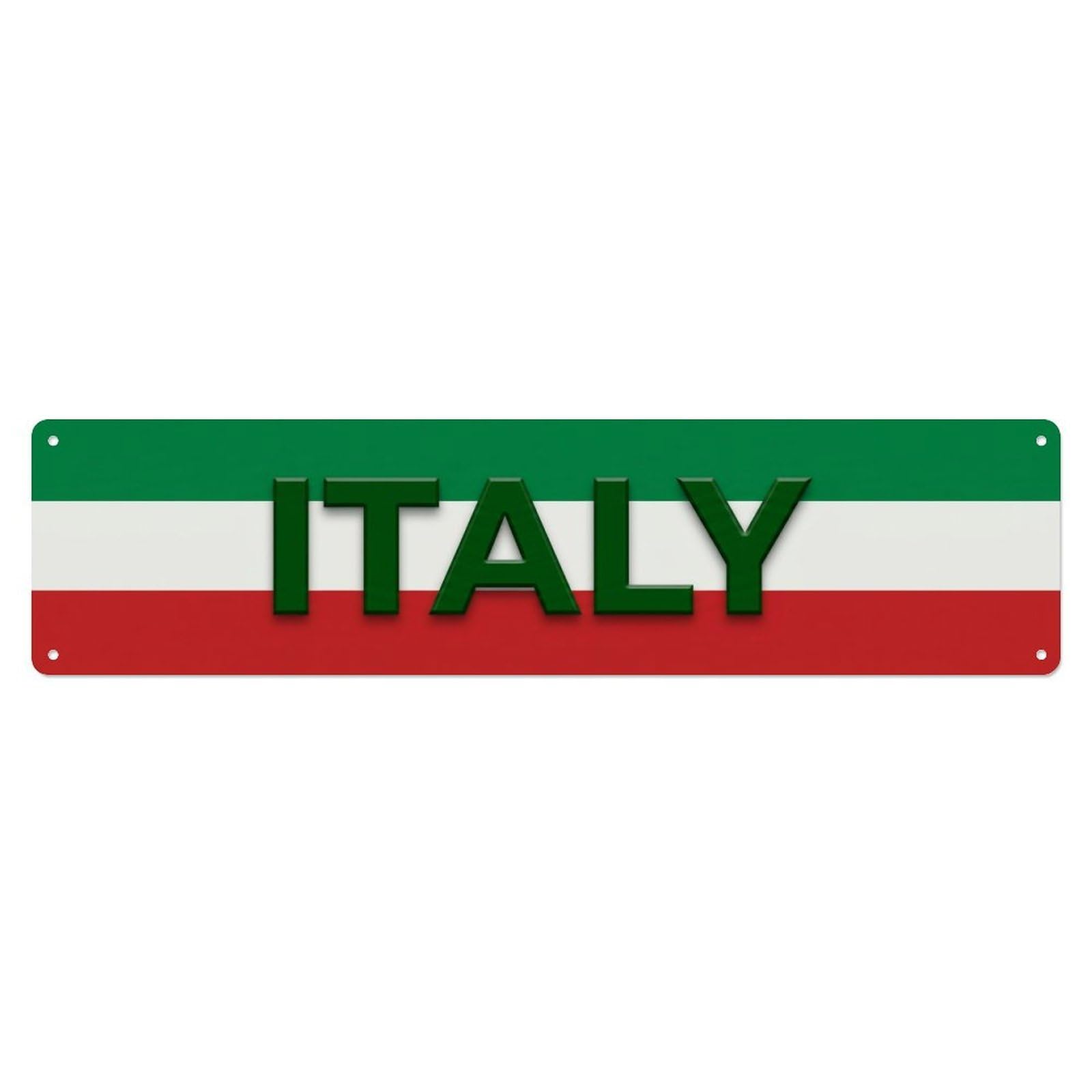 Vintage Italy Flag Pattern Metal Tin Sign
