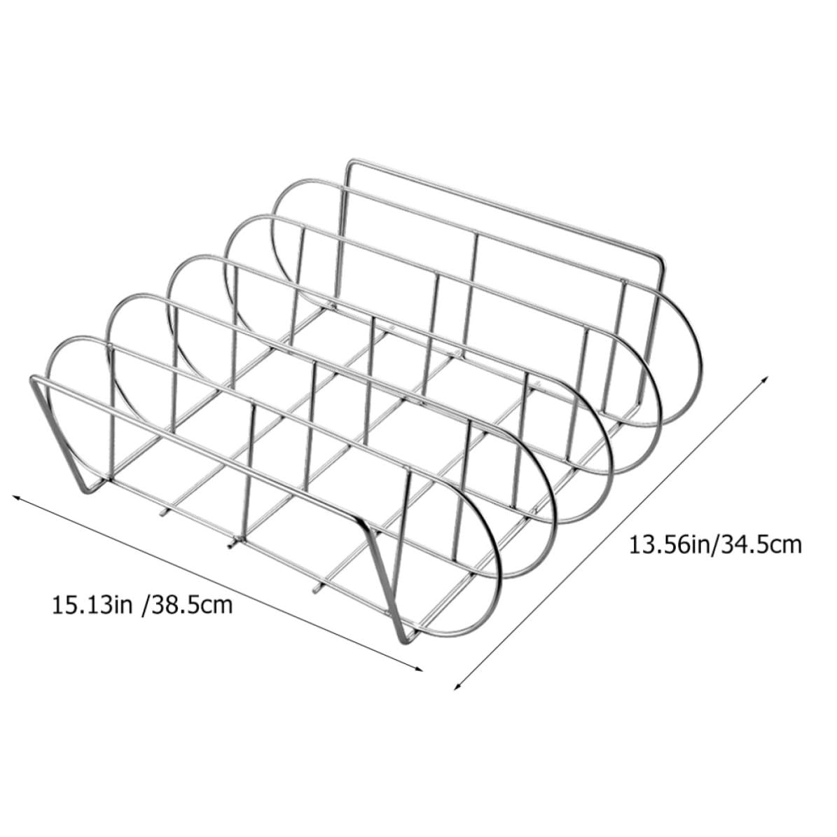 iplusmile Parrilla y Fácil de Limpiar para Costillas de Barbacoa de Acero Inoxidable Diseño Ergonómico Accesorio Adecuado para Asar Pollos y Costillas en Casa o Picnic