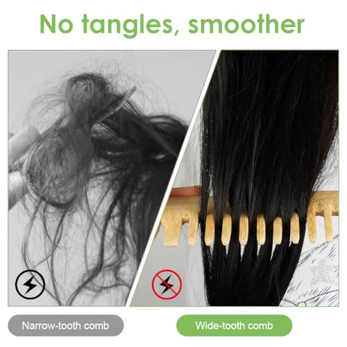 AUYAO Grobzinkenkamm Entwirrkamm Kamm mit Groben Zinken Pflegekamm Lockenkamm Breite Kamm Zahnkämme Breiter Zahnkamm Wide Tooth Comb Grobzinkenkamm für Verknotete/Lockiges/Krauses/Nasse/Feines Haare-A