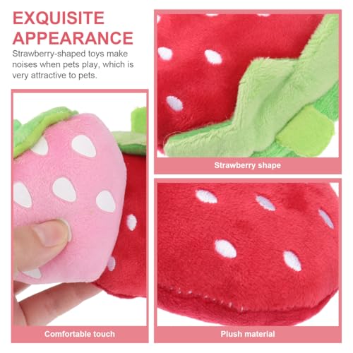 balacoo 2 Pcs Strawberry Juguetes Sonoros para Perros miniatura 3