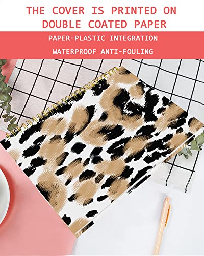 Iampanda Spiral Journal Notebook,Strong Twin-Wire Binding With Premium Paper For Girl Women,Cute Animals Skin 60 Sheets A5 College Ruled Notebook/Journal,Perfect For School Office Home Gifts,Leopard Print #TOP2