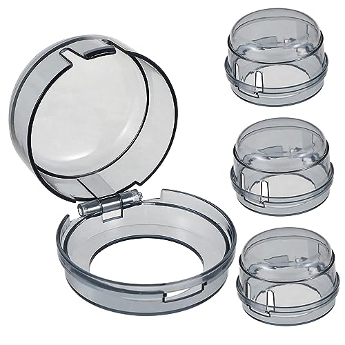 Garneck 4Pcs Gas Stove Knob Covers for Safety Self Adhesive Protector Guard for Preventing Accidental Ignition Fit Kitchen Safety