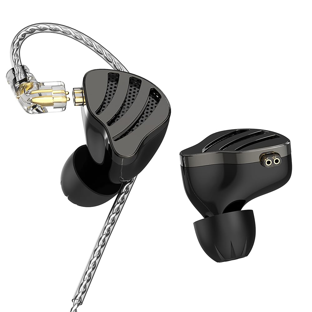 YINYOOND Nice Professional in Ear Monitors Headphones for Singers Drummers Musicians on Stage, Comfortable Fit IEM Earphones with Clear Loud Sound, Wired in Ear Earbuds with 1DD 1BA Hybrid Drivers