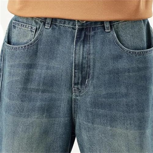 Men's Fall Winter Jeans – Thick Soft Cotton Loose Wide-Leg Straight Denim Pants, Casual Trousers4