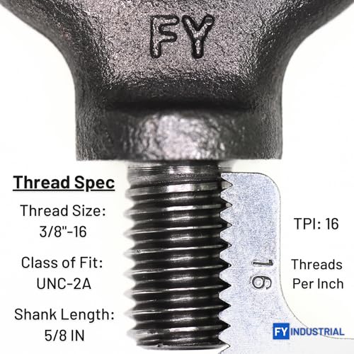 Image of 2 Pcs Lifting Shoulder Eye Bolts 3 /8 inch-16 X 5 /8 inch