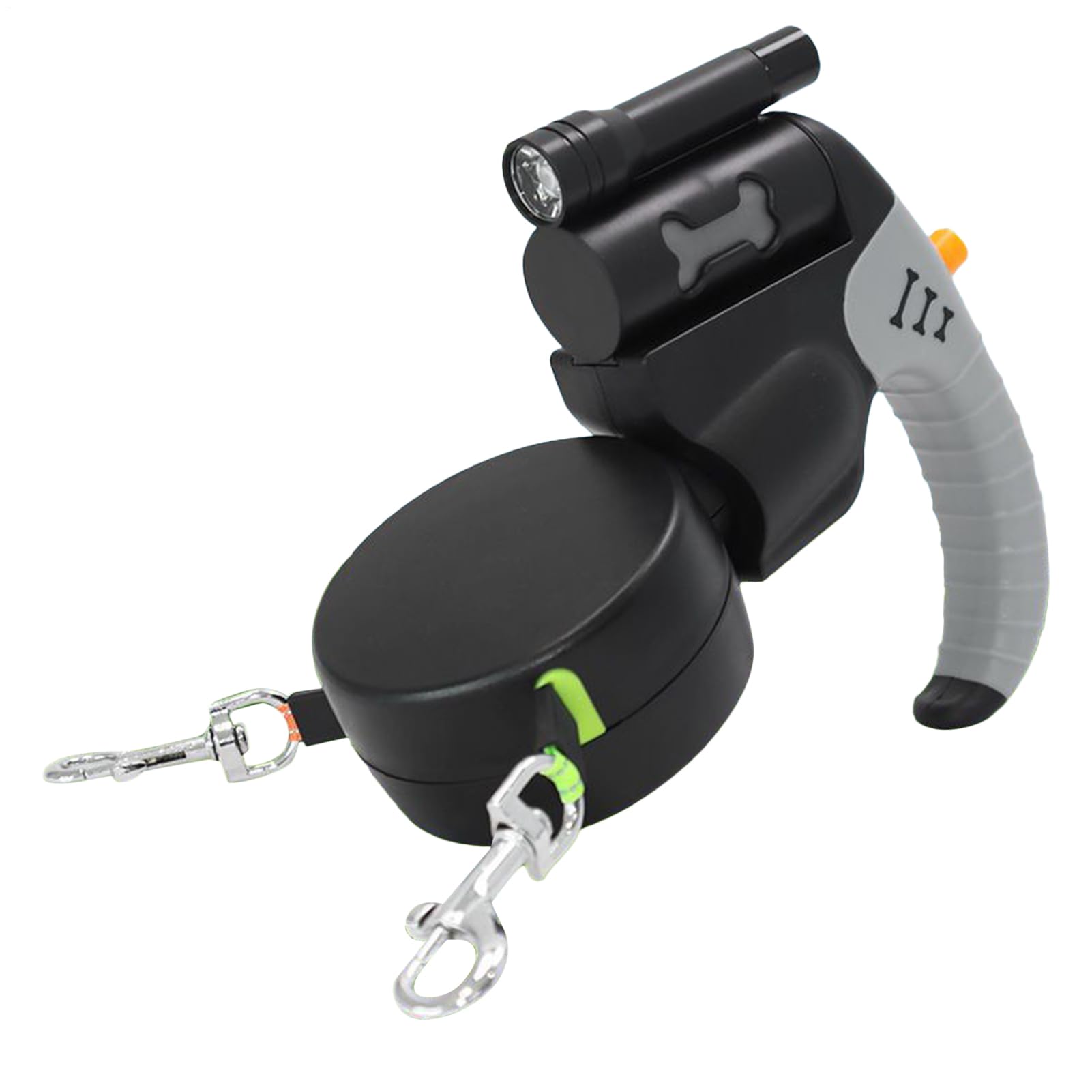 Laisse double chien rétractable et pivotante 360 degrés anti-mêlage pour la course