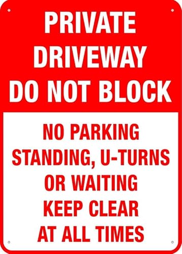 Private Driveway Do Not Block Sign - Aluminum 12x8 inch, Weatherproof & Resistant, Outdoor Use