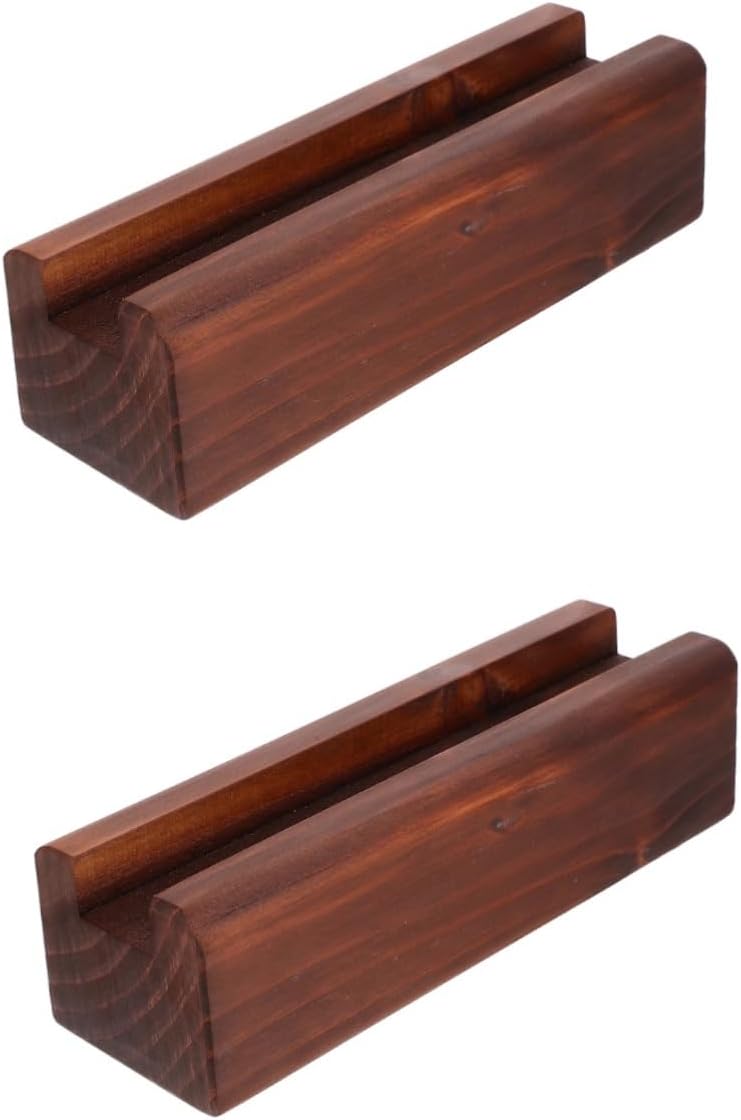 2pcs Wooden Floor Mirror Stand Skid Base Elegant Display Holder for Home Office Walnut Stable Support for Easy Setup Dimensions