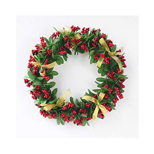 MIGUOR Guirlande artificielle pour porte - Décoration intérieure et extérieure - Décoration de Noël - Fenêtre - Mur - Décoration de Noël - Couronne de Noël - 45 cm