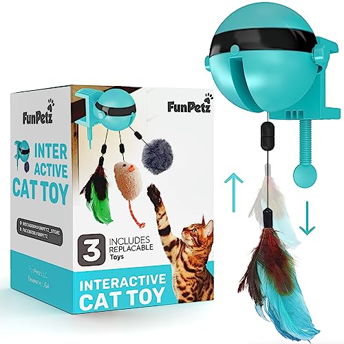 FunPetz Interactive Cat Toys for Indoor Cats Automatic 2in1 Feather Cats Toys for Endless