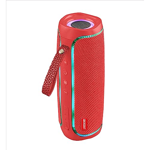 SBOSENT Bluetooth Portable Speaker,Wireless Bluetooth Speakers V5.1USB Card,Micro SD Card,Bluetooth Speaker with Lights,Wireless Speakers with Bluetooth for Outdoor,Indoor,Travel,Beach,Camping (Red)