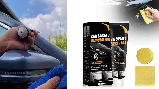 Pâte à Polir Réparatrice Rayures Voiture - 100g, élimine éraflures, Oxydation, Tourbillons, Sans Outil - 10