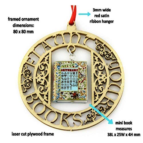 Arithmancy School of Magic Ornament Clay Mini Book Framed Home Wall Decoration Trim Trinket Favor