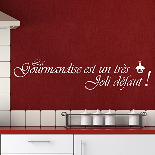 Ambiance-Live “La gourmandise est un très joli défaut” Sticker (French language) - Black, 30 x 50 cm - Image 4