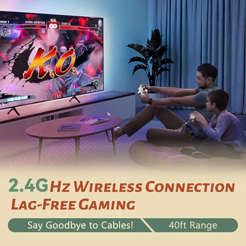 Image of HRYYDS 2026 Retro Gaming Console Pro 4K HDMI with 40,000+ Built-in Classic Video Games - Plug & Play Game Stick for TV with 2 Wireless Controllers | 23 Emulator Support 64GB