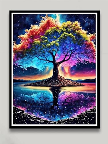 Peinture diamant enfant et adulte kit de loisirs creatifs paysage arbre de vie a offrir