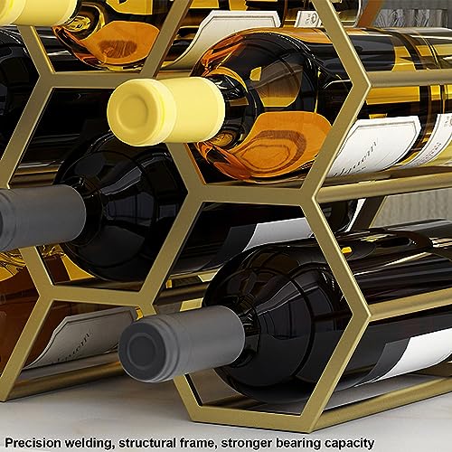 Soporte moderno para botellas de vino metal dorado miniatura 6