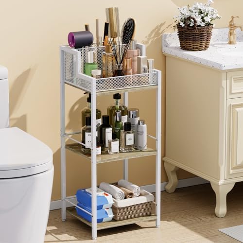 Amazon.com: Eyteenokk 3-Tier Bathroom Ladder Shelf,Freestanding Divided Tower Shelf ...