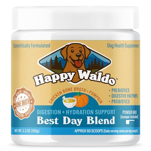 Happy Waldo Digestive Support Powder for Dogs – Bone Broth, Pumpkin + Probiotics