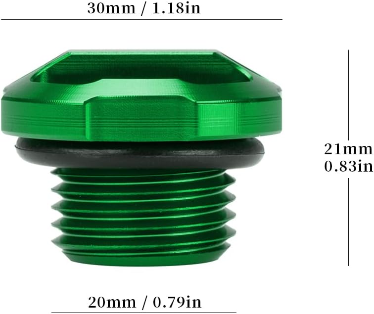 Motorcycle Oil Filler Cap M20x2.5 For Ninja ZX-10R 2004-2025 Ninja ZX-10RR 2017-2025 Oil Filler Plug CNC Machined Aluminum Lightweight ninja zx-10r Accessories (Green)