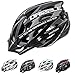 meteor® Fahrradhelm Drizzle Herren Damen Kinder-Helm rollerhelm mädchen kinderfahrradhelm rennradhelm Mountainbike Inliner skaterhelm fahradhelm Jungen Bike Helmet M(55-58cm), Schwarz/Dunkelgrau