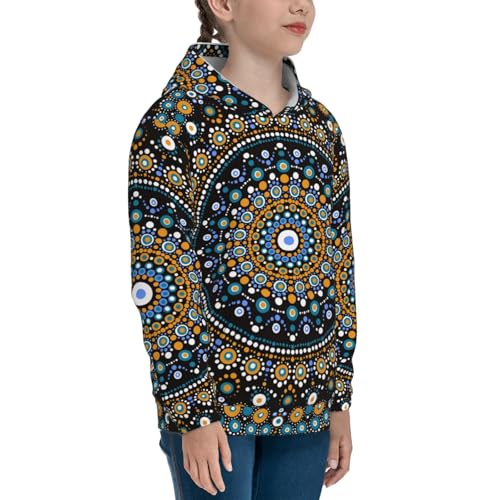 Dot Mandala Kids Pullover Hoodies Boys Sweatshirts Girls Athletic Clothes with Pocket3