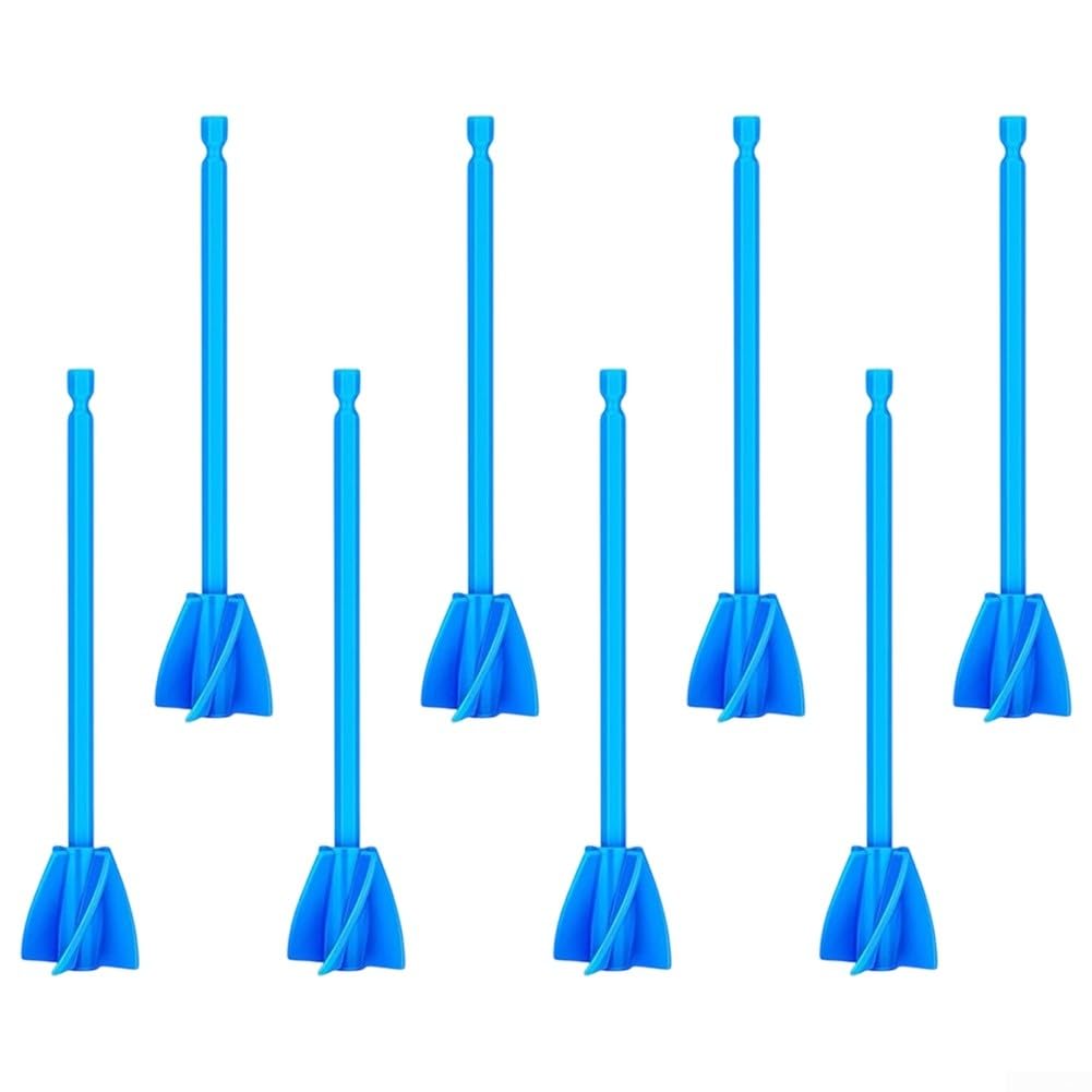 Miscelatori per pittura e resina epossidica ABS a spirale per trapano, Set da 8, Rosso e Blu