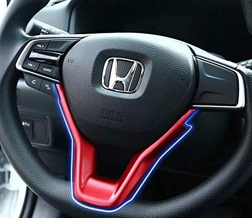Image of Print Interior Steering Wheel Cover Trim Decals Emblem Sticker for Honda Accord 10th Gen 2018-2022 (Red)