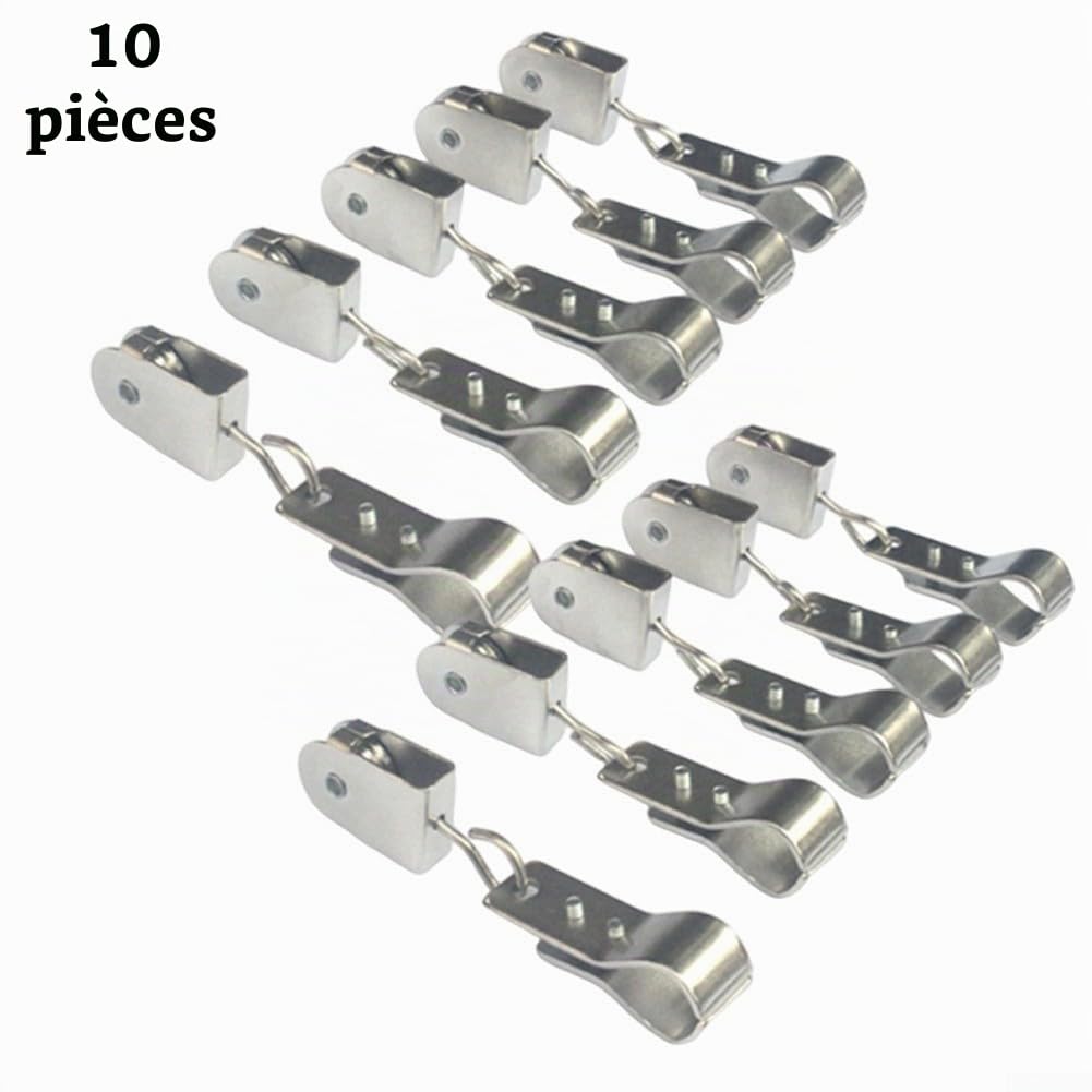 Lot de 10 poulies et pinces en acier inoxydable 304 pour installation de voile d'ombrage – Kit de matériel robuste avec options de roues en nylon/acier