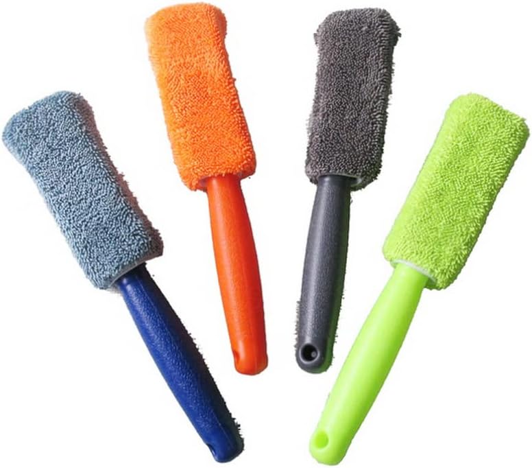 VICASKY 2Pcs Car Truck Motorcycle Bike Washing Cleaning Tools Car Motorcycle Wheel Tire Fiber Brush Hub Clean Wash Useful Brush