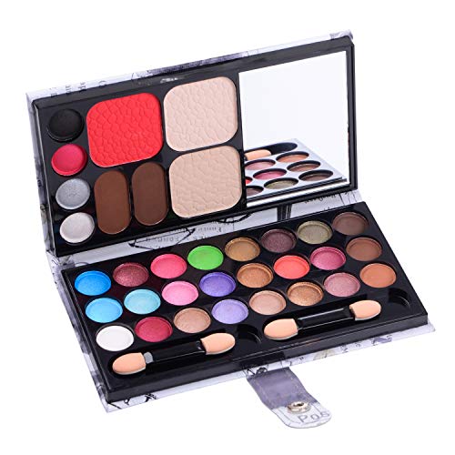 Makeup Palette 33 Bright Colors Matter and Shimmer Eyeshadow Blush Brushes Makeup Eyeshadow Pallet Highly Pigmented Cosmetic Palette for Girls Christmas Birthday Gift Makeup Kit Eyeshadow Palette