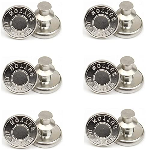 PengTribe 12Pc 17mm Replacement Jeans Buttons, Seamless Ready-to-wear Buttons, Detachable Denim Buttons, Detachable Metal Buttons, Can Extend or Reduce Any Waist Size(12#) (03)