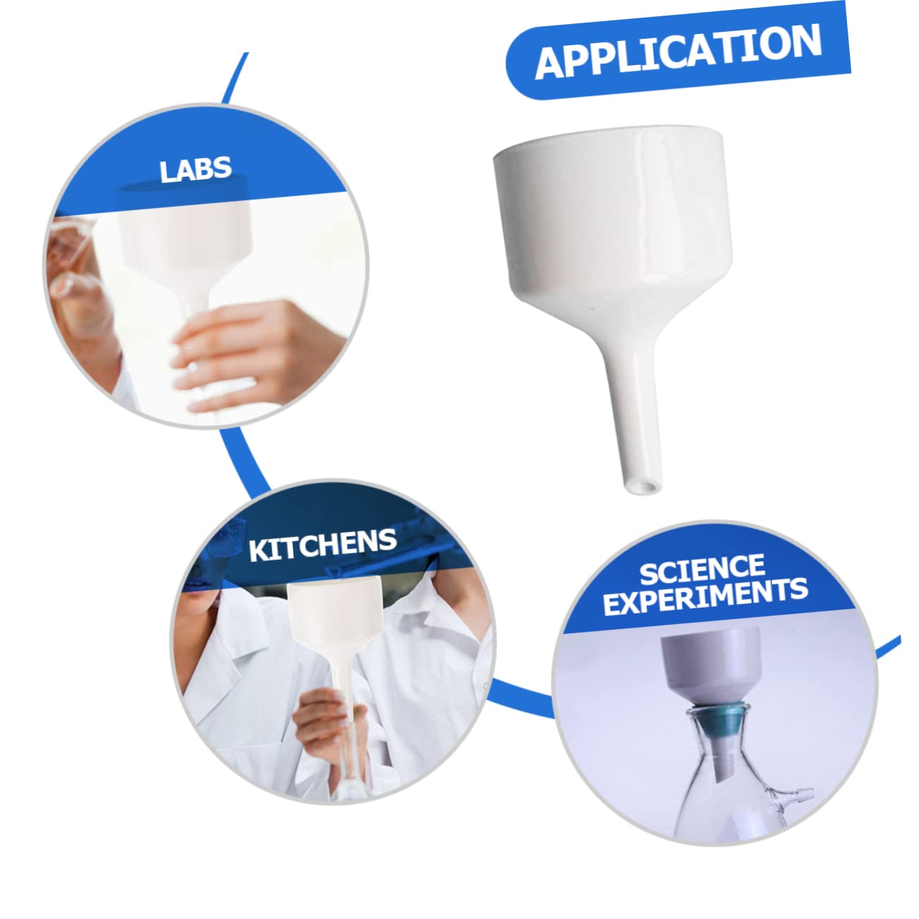 FUNOMOCYA Laboratory Funnel Kitchen Funnel Laboratory Filtration Funnel Buchner Funnel for Flasks Laboratory Tool Labs Filtration Funnel Porcelain Funnel Labs Funnel White Ceramics