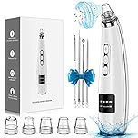 Blackhead Remover Pore Vacuum Upgraded Facial Pore Cleaner Electric Comedone Whitehead Extractor Tool-5 Suction Power,5 Probes,USB Rechargeable Blackhead Vacuum Kit for Women & Men