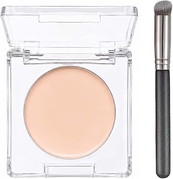 Under Eye Concealer Cream, Shade 01 Soft Beige, Compact With Brush