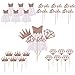 Topper de Torta para Boda Brillo de Oro Rosa Cupcake Toppers con Diamante, Corona, Novia, Vestido de Novia en 3D, para Novia Pasteles de Boda y Compromiso Decoraciones para Fiestas 28 Piezas