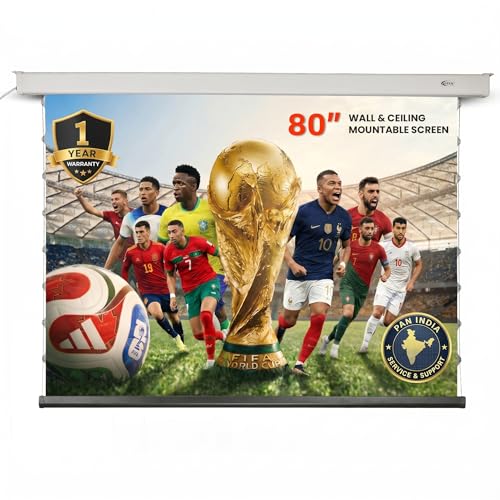 Image of Otek M80 Projector Screen 80 Inch 16:9,Motorized Wall Mount, Advanced Anti-Angular ALR Fabric(Gain 1.8),Remote Control Ultimate Choice for Home Theater,Gaming & Presentations