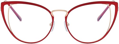 Miniatura 7 de Bullabulling Lentes de bloqueo de luz azul estilo hipster con marco de metal para mujer, lentes para mujer con diseño de ojo de gato, lentes antiluz