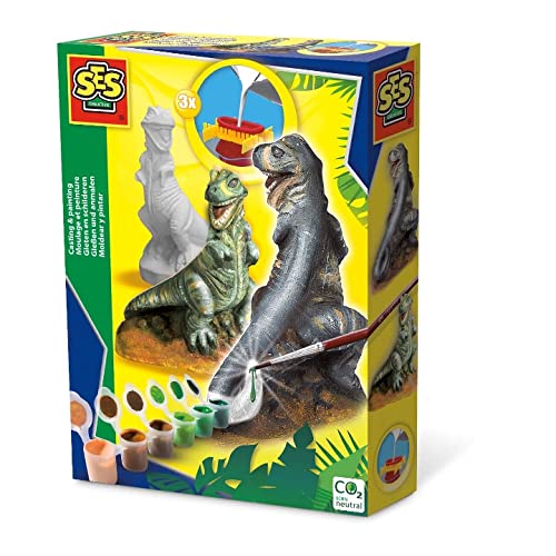 SES - 01283 - Kit De Loisirs Créatifs - Moulage en Plâtre - T-Rex