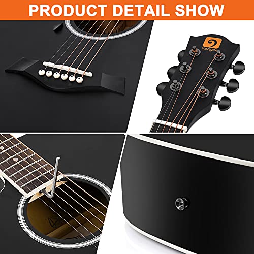 Vangoa 4/4 Guitare Acoustique pour Gaucher Adulte Folk Guitare à Pan Coupé avec Débutant Kits, Noir, Left Handed Guitar… - Les Beatles, Paul McCartney, John Lennon, RIngo Starr, George Harrison Vangoa 4/4 Guitare Acoustique pour Gaucher Adulte Folk Guitare à Pan Coupé avec Débutant Kits, Noir, Left Handed Guitar… – Image 5