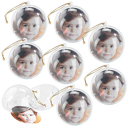 Your Design Weihnachtskugel mit Foto: 8er-Set transparente...
