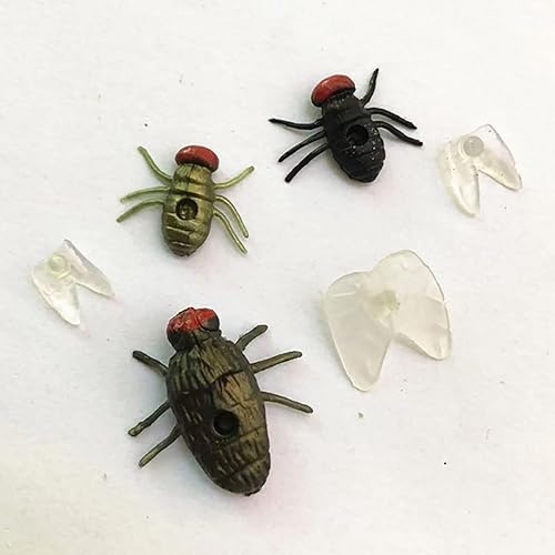 Miniatura 5 de Cooplay 30 piezas falsas moscas verdes insectos, insectos, insectos, reptiles, bromas, bromas, trucos de miedo, cerebros difíciles para fiesta de