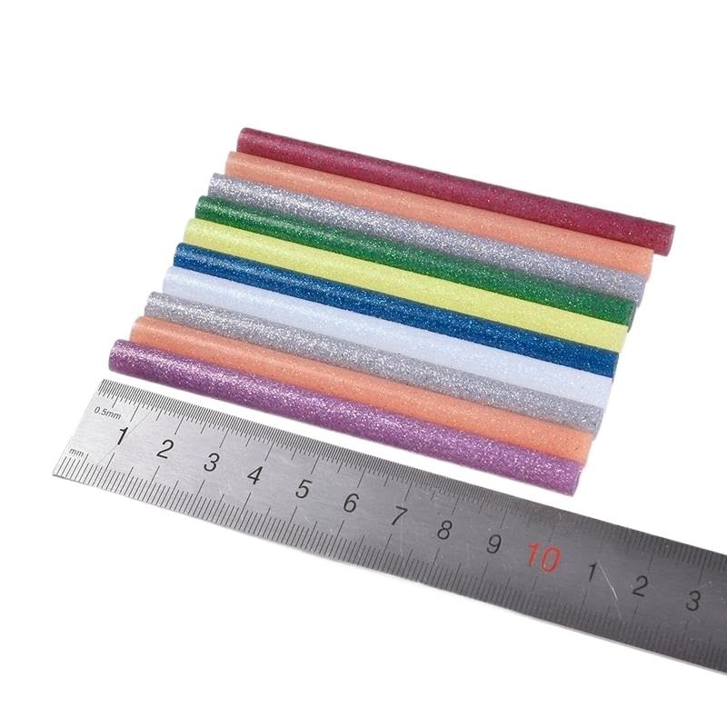 Barras Silicona Caliente 7mm 60 uds 12 colores barritas de pegamento de fusión caliente adhesivo de 7mm barras de pegamento con brillo surtido for reparación artesanal de pegamento eléctrico Barras De