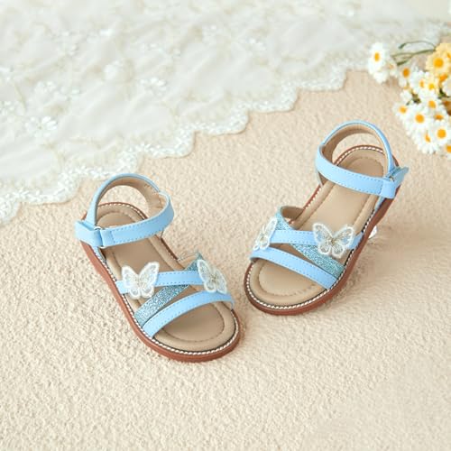 Image of Otter MOMO Girls Open Toe Princess Flat Sandals with Comfort Sole Summer Sandals