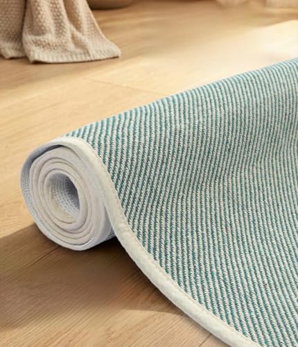 Image of Saral Home Cotton Solid Rectangular Anti Skid Runner | Washable, Durable Yoga Mat for Kids, Men and Women | Exercising /Gym Yoga Mat (Green, 60x180 CM)