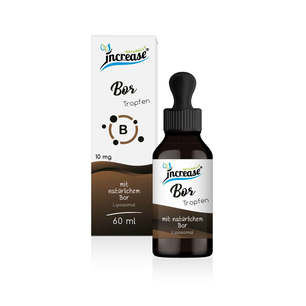 Liposomale Bor Tropfen hochdosiert - (300mg Bor pro Packung) 10mg Bor pro Tagesdosis - MCT Öl - Hohe Bioverfügbarkeit